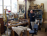 Manabe Anton at his atelier, Nikko