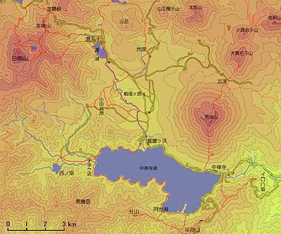 magnifying map of Oku-Nikko